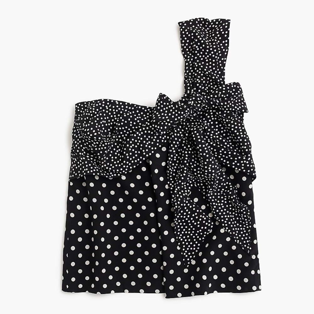 NWT J. Crew silk one shoulder bow top